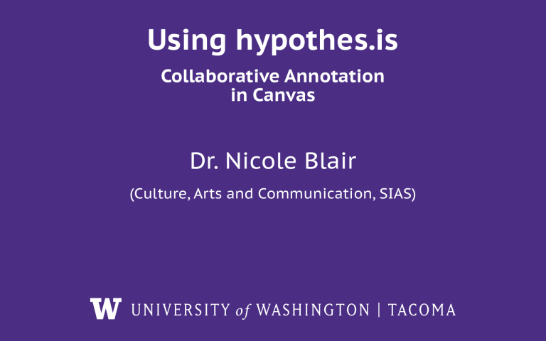 Collaborative Annotation with hypothes.is
