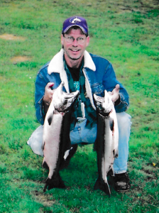 "This was back when the fishing was good", Steven Pringle, August 2002, 8 lb Coho.