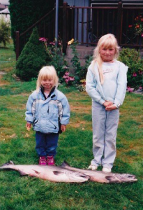 My sister Amanda with 24 lb Chinook (Legt), and I with 13 lb Chinook, 2005