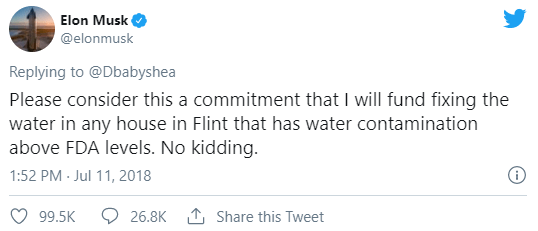 Dylan Shea Spurs Elon Musk to Commit to Clean Water for Flint, MI