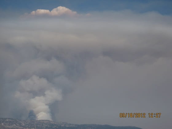 Wildfire plume #2 at MBO, September 2012