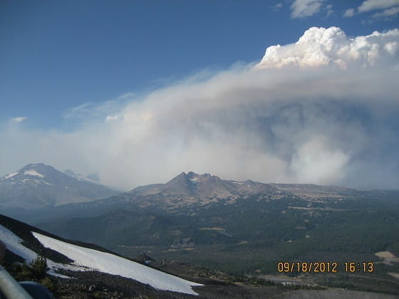 Wildfire plume at MBO, September 2012