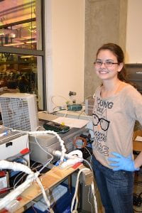 Crystal McClure in UWB lab, 2011