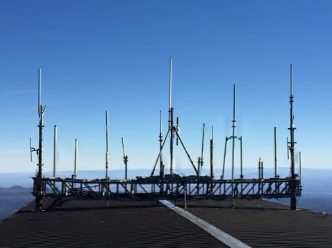 Inlets on roof of Mt. Bachelor Observatory, Sept. 2015