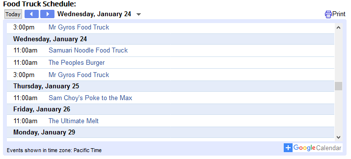 Food Truck ScheduleJI