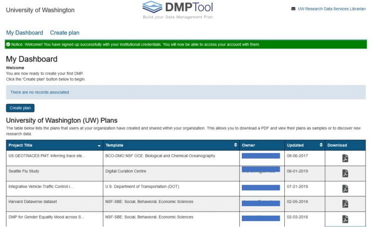 screen grab of the dashboard software