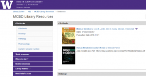 MCBD library resources screenshot