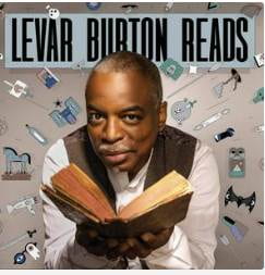 LeVar Burton Reads Heading with photo of LeVar Burton reading a book