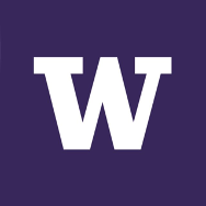 University of Washington W on purple background