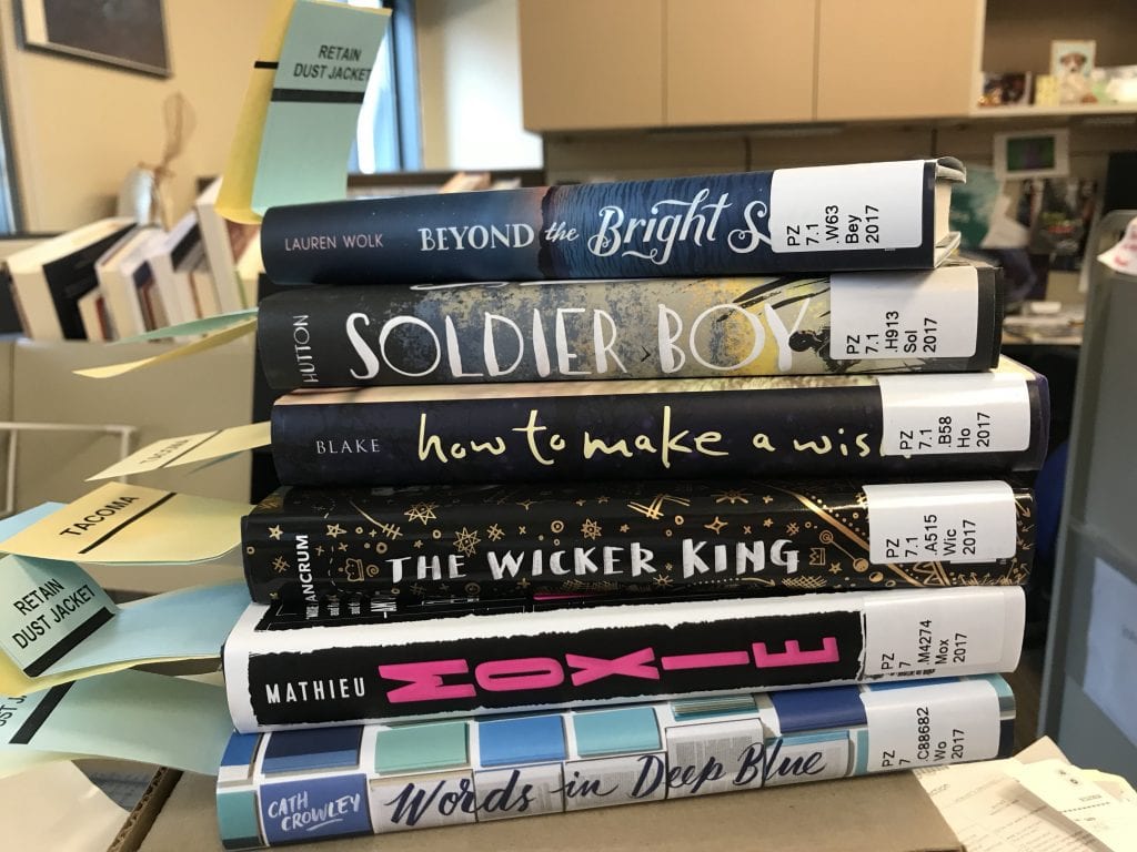 Processing new Children and Young Adult Books at the library