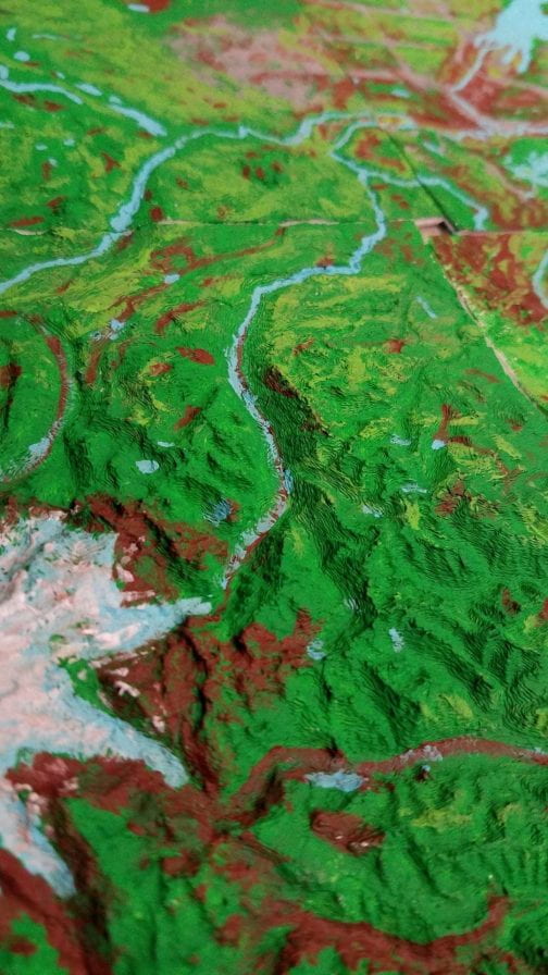 3D Print of LIDAR data from Mt. Rainier to Tacoma