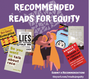 Text reads: Recommended Reads for Equity, with images of book titles