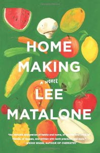 Book cover of tropical fruits, painted. Title is Home making, a Novel. Lee Matalone.